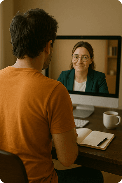 Paziente che utilizza Arianne insieme alla sua terapeuta